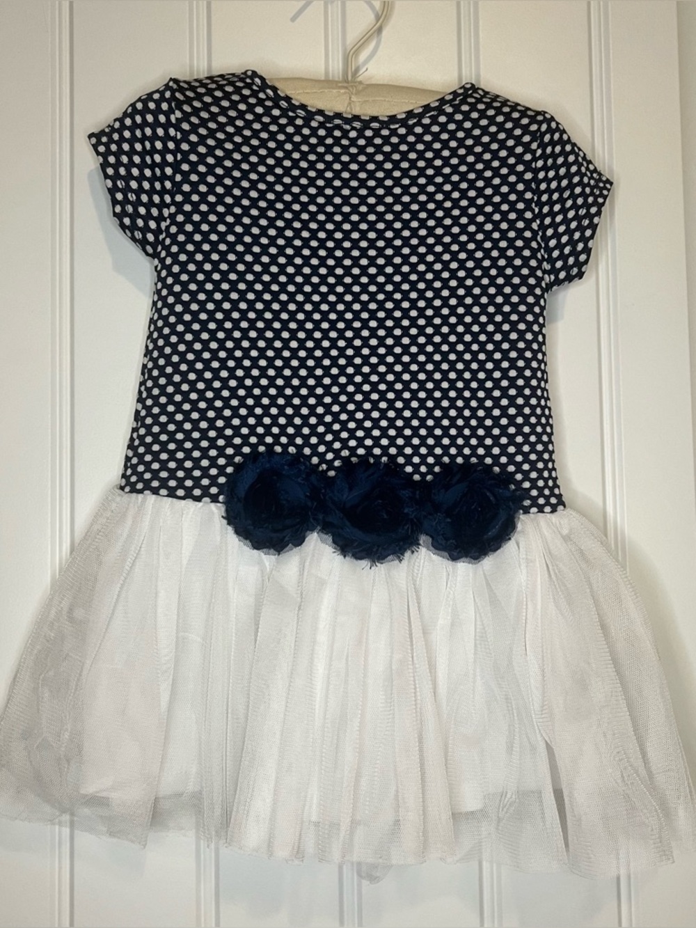 Navy polka dot dress